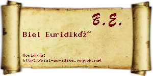 Biel Euridiké névjegykártya